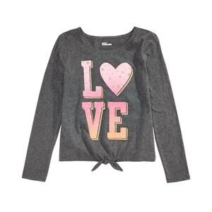NWT Epic Threads Girls Long Sleeve Love Graphic Blouse Youth Size Medium